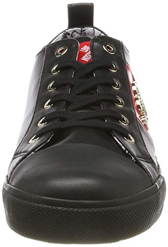 Love Moschino Scarpad.Gomma 30 Mm, Nappa PU, Zapatillas de Gimnasia para Mujer, Negro (Nero 000), 40 EU