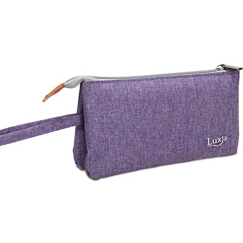 Luxja Bolsa de Viaje para Aceite Esencial Organizador para Aceite Perfumado y Accesorios Bolso para 9 botellas (5ml-15ml,incluido de botellas de rodillos) de aceite escencial, Violeto