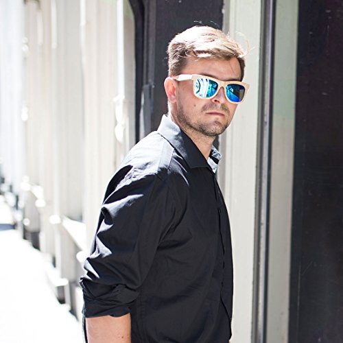 LY4U Gafas de sol de madera para hombres y mujeres Gafas de sol vintage Lentes polarizadas Gafas de sol con caja de bambú