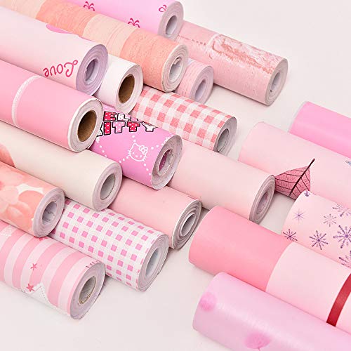 LZYMLG Pvc Moderno Autoadhesivo Papel Tapiz Rosa Dormitorio Femenino Dormitorio Diy Pegatinas De Pared Decorativas Muebles Renovación Pegatinas Impermeables Flor de cerezo