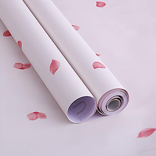 LZYMLG Pvc Moderno Autoadhesivo Papel Tapiz Rosa Dormitorio Femenino Dormitorio Diy Pegatinas De Pared Decorativas Muebles Renovación Pegatinas Impermeables Flor de cerezo
