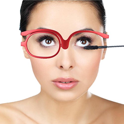 Magnifique los vidrios del maquillaje del ojo sola lente vidrios giratorios herramienta esencial del maquillaje de las mujeres(rojo 150)