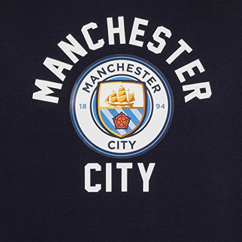 Manchester City FC - Sudadera oficial con capucha y escudo del club - Para niño - Forro polar - 12-13 años