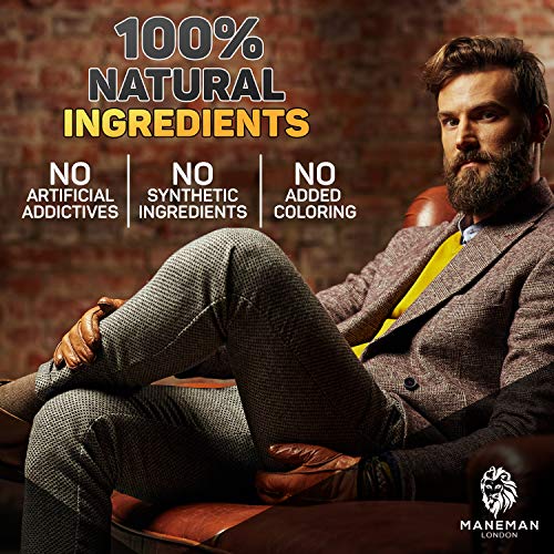 Maneman London barba Wash | Hidrata, limpia y acondiciona la barba |Natural y orgánico | Aceite de Argan, Jojoba y Aloe Vera Vitamina e | Regalo para hombres (60mL)