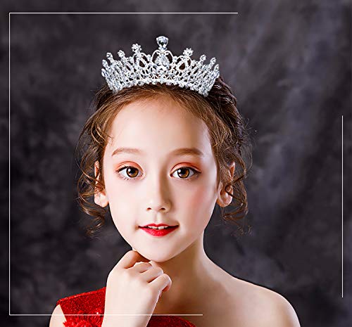 MaoXinTek Diadema Corona Tiara con Peine Hairband de Cristal Diamantes de imitación Fiesta Boda Novia Niña Mujer Partido decoración en cumpleaños (Plata)