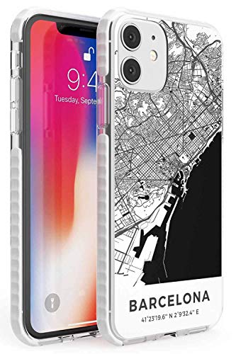 Mapa de Barcelona, ​​España Impact Funda para iPhone 11 TPU Protector Ligero Phone Protectora con Viaje España Pasión De Viajar Calles Europa