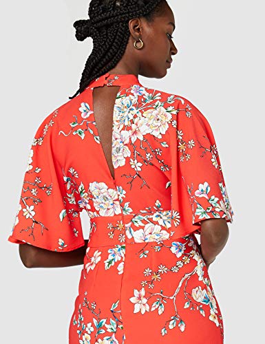 Marca Amazon - TRUTH & FABLE Vestido Mujer Estampado, Multicolor (Red), 36, Label: XS