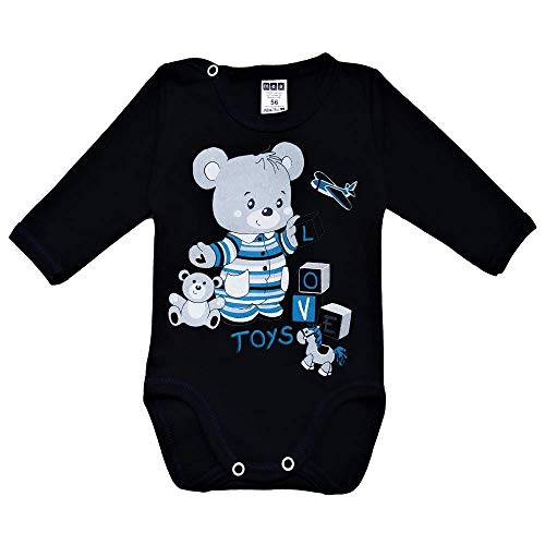 MEA BABY - Body unisex de manga larga para bebé, 100% algodón, pack de 5, manga larga para bebé, con estampado, manga larga para niña, manga larga para bebé Jungen 2 62 cm
