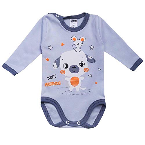 MEA BABY - Body unisex de manga larga para bebé, 100% algodón, pack de 5, manga larga para bebé, con estampado, manga larga para niña, manga larga para bebé Jungen 2 62 cm
