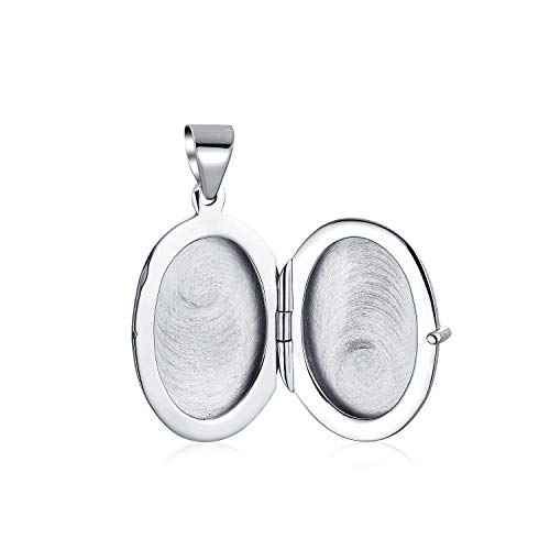 Mediano simple domo ovalo documentos de bala para las mujeres adolescentes sostienen imágenes pulido 925 plata medallón collar colgante 1.25 pulgadas