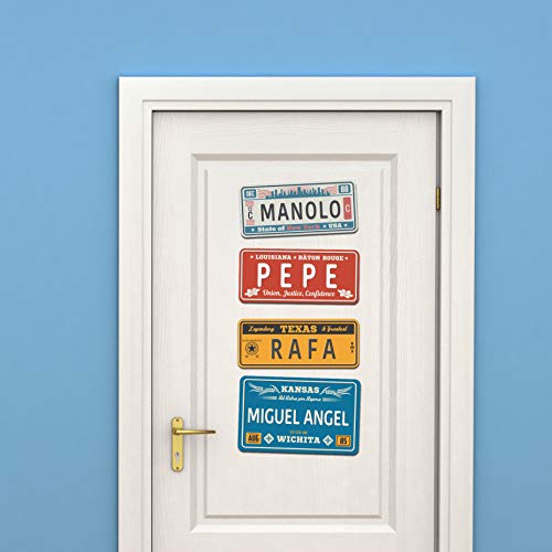 Megadecor Placa de Matrícula Decorativa de Aluminio o PVC Impreso de Estilo Vintage Americano Personalizado con Nombre 100% Personalizable 8 Modelos (New York, PVC 5 mm)