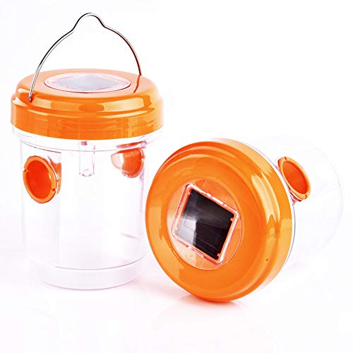Mengya Wasp Trap Catcher Chaquetas Amarillas de Avispones Super Eficaz con Luz Solar Ledtrampas Efectivas Reutilizables