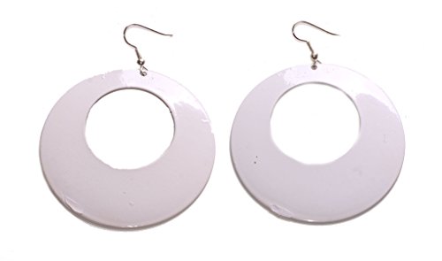 Minimal & - Pendientes de metal con diseño de paloma blanca hueca y círculo de 80 (Zx228)