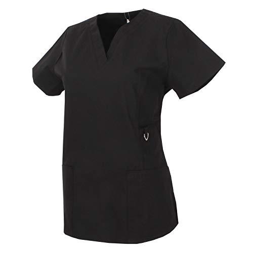 MISEMIYA - Casaca Mujer Mangas Cortas Uniforme Laboral CLINICA Estética Limpieza Veterinaria SANIDAD Dentista HOSTELERÍA Ref.707 - S, Negro