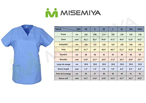 MISEMIYA - Casaca Mujer Mangas Cortas Uniforme Laboral CLINICA Estética Limpieza Veterinaria SANIDAD Dentista HOSTELERÍA Ref.707 - S, Negro