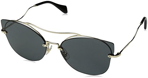 Miu Miu 0MU52SS ZVN1A1 62 Gafas de sol, Dorado (Pale Gold/Grey), Mujer