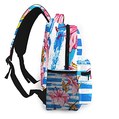 Mochilas Escolares, Flor de Lirios Tigres a Rayas Mochila Hombre Mujer Casual Mochila para Portatil 14 Pulgadas Mochila Universidad Resistente Mochila Instituto