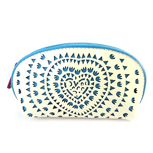 Monedero zip 'Agatha Ruiz De La Prada'azul blanco (barniz).