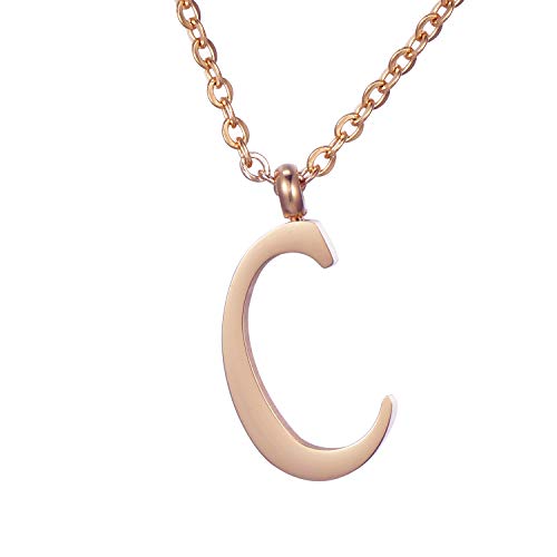 Morella Collar de Oro Rosa y Acero Inoxidable con Colgante Letra C