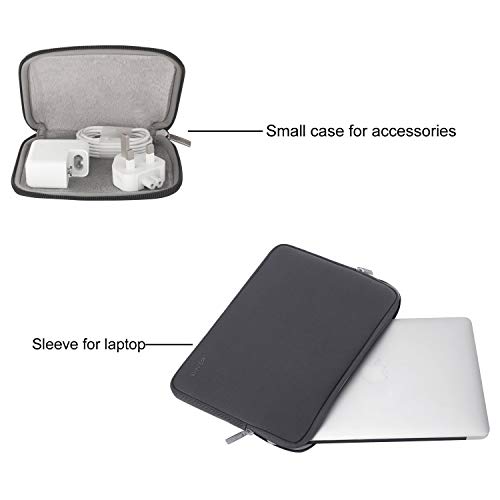 MOSISO Funda Protectora Compatible con 13-13.3 Pulgadas MacBook Air/MacBook Pro/Ordenador Portátil, Bolsa Blanda de Neopreno Agua Repelente con Pequeño Caso, Gris Espacial