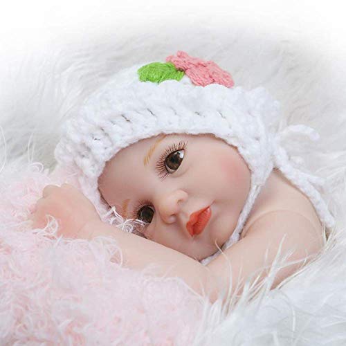 Muñeca bebé Prematuro de 10 Pulgadas, muñeca renacida Linda Silicona Suave Suave Hecho a Mano bebé renacido pequeño, Cejas