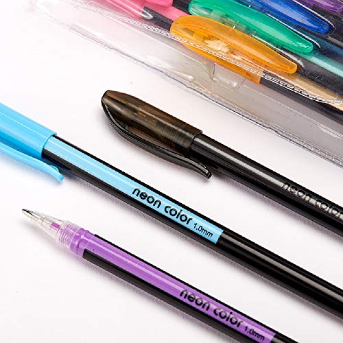 Mutsitaz 48 Colores Bolígrafos de Gel, bolis colores, incluye purpurina, metálico, neón y clásicos, para scrapbooking, colorear, dibujar y artesanal
