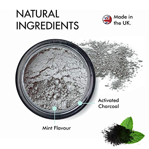 My White Secret - Polvo blanqueador de dientes de carbón activo | 100% Natural y Vegano | Blanqueamiento de dientes | Blanqueador dental profesional | Hecho en Reino Unido | Sin flúor | Tarro Cristal