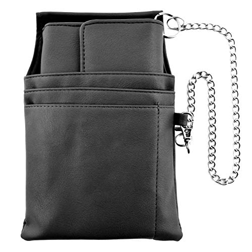 nean Monedero de billetera de dinero de taxi de camarero con funda y cadena, negro