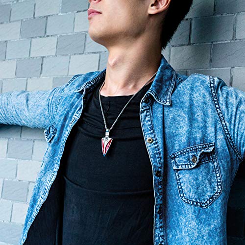 NICEWL Viking Bear Paw Spear Head Colgante Hombres Collar,Odin Gungnir Bear Claw Pagan Charm Amuleto,Mitología Nórdica Joyería Escandinava,Rojo
