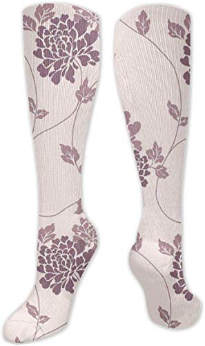 Nifdhkw Purple Blossom - Calcetín largo deportivo para mujeres y hombres, para viajes, correr, senderismo, fútbol, enfermeras