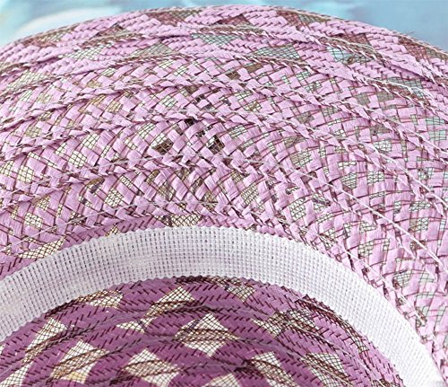 Nikgic Mujer Verano Bouquet owing Diseño Patrón Sombrero de Paja Vacaciones Wind Sombrero Ocio Sombrero de Paja Protección Solar del Producto, Morado