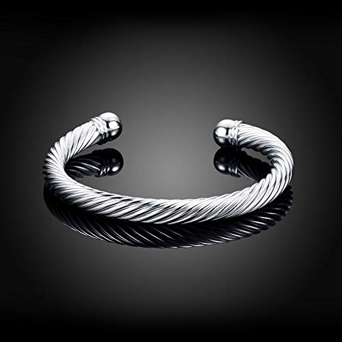 NOBRAND Original 925 Pulseras de Plata Mujeres Cuerda torcida Forma Redonda Pulsera de Cadena de Plata para Mujeres Marcas Regalo Venta al por Mayor envío Gratuito