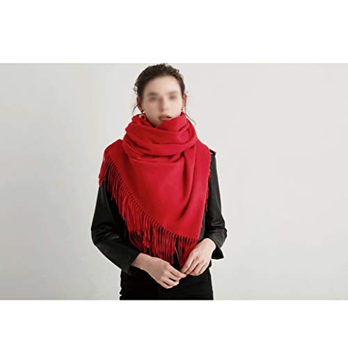 NYKK Cálido Moda Bufandas Invierno de Las señoras 100% Bufanda de la Cachemira ondulación del Agua clásico Borla mantón Larga Gruesa Bufanda Caliente Grande Chal (Color : J)