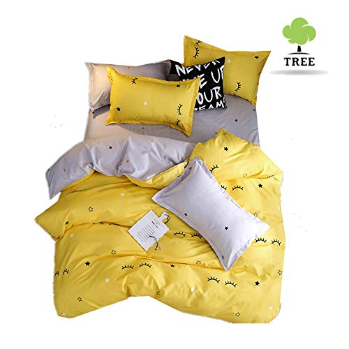 Odot Juego de Ropa de Cama con Funda de Edredón Nórdico de 4 Piezas, Anti-ácaro Defensa Alérgico Cremallera, Microfibra Funda de Almohada, Sábana- Nórdico (220 * 240cm,Pestaña)
