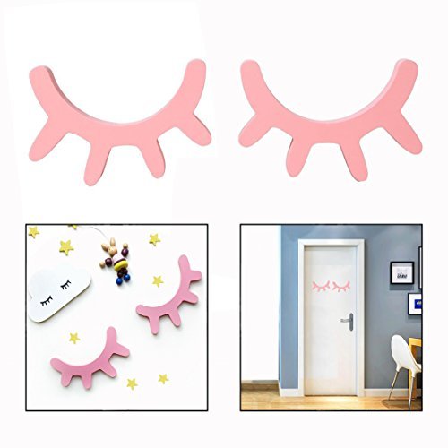 OFKPO Pegatina de Pared,Estilo Escandinavo Delgada Etiqueta de la Pared de Madera Habitación de los Niños Tienda de Ropa para Niños (Rose)