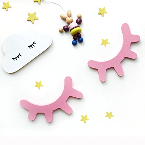 OFKPO Pegatina de Pared,Estilo Escandinavo Delgada Etiqueta de la Pared de Madera Habitación de los Niños Tienda de Ropa para Niños (Rose)