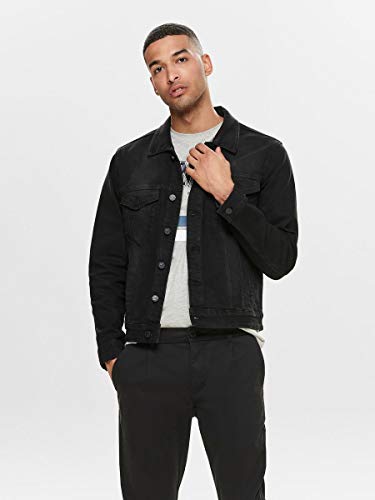Only & Sons Onscoin Jacket PK 0453 Noos Chaqueta Vaquera, Negro (Black Denim Black Denim), X-Large para Hombre