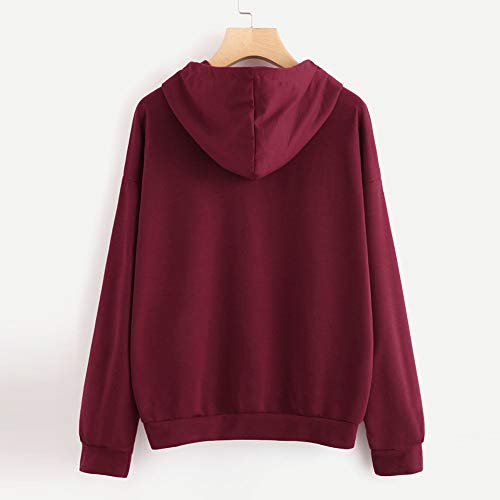 OPAKY Sudadera con Capucha de Manga Larga con Estampado de Corazones para Mujer Deporte Sudaderas Mujer Tumblr Invierno Anchas Moda Causal Sudadera Pullover Tops Blusa