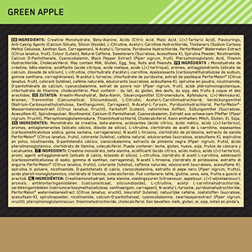 Optimum Nutrition Gold Standard Pre Workout en Polvo, Bebida Energética con Creatina Monohidratada, Beta Alanina, Cafeína y Vitamina B Complex, Manzana Verde, 30 Porciones, 330g, Embalaje Puede Variar