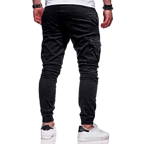 Overdose Pantalones Hombre Pantalón Deportivo De Color Puré con Vendaje Casual Pantalones Sueltos con Cordón Pantalon Baggy Hombre Original