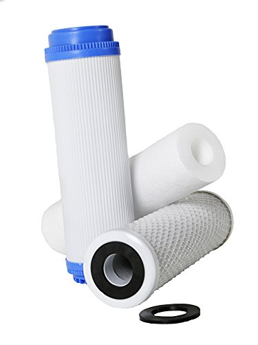Pack 3 Filtros Ósmosis Inversa, Filtro Ósmosis 3 etapas, Estándar, Profesional, Garantizado, Compatible con Todos los Sistemas de ósmosis con Vasos del Mercado