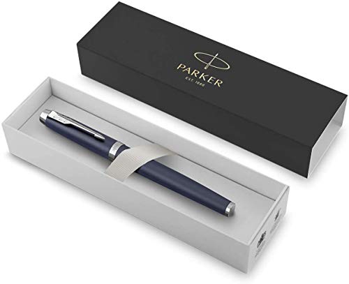 PARKER IM, pluma estilográfica azul mate, con plumín fino y recambio de tinta azul (1931647)