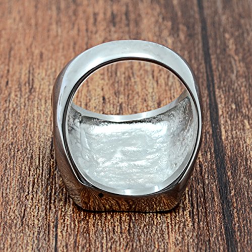PAURO Hombre No.13 Club Motos Biker Anillo Plata Negra Tamaño 19