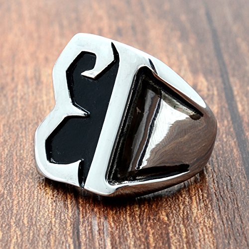 PAURO Hombre No.13 Club Motos Biker Anillo Plata Negra Tamaño 19