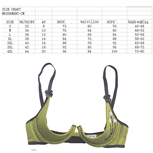 Pechugona Atractiva de la Ropa Interior de la Ropa Interior de señora Sexy Lingerie Loción Abrir Archivo Conjunto de Pecho de Apoyo Creados Mujer Sensual Piezas de uñas (Verde) L-Tamaño