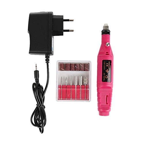 PeiQila Máquina eléctrica de Taladro para uñas, Juego de Brocas para limas de uñas en Forma de Pluma, Juego de Brocas para uñas de acrílico, Juegos de pulidor de Arte de uñas