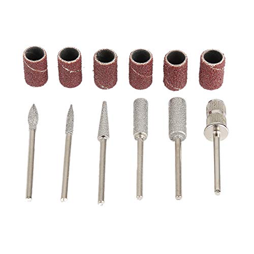 PeiQila Máquina eléctrica de Taladro para uñas, Juego de Brocas para limas de uñas en Forma de Pluma, Juego de Brocas para uñas de acrílico, Juegos de pulidor de Arte de uñas