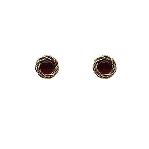 Pendiente Mujer, Pendientes hermosos Pendientes de ópalo de granada roja femenina En nombre de las chicas francesas retro Pendientes de estilo de corte Regalo de cumpleaños de fiesta de boda femenina