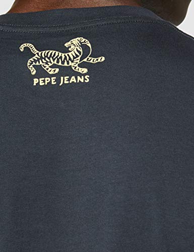 Pepe Jeans Jett Camiseta, Azul (Deep Sea 597), Medium para Hombre