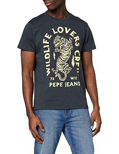 Pepe Jeans Jett Camiseta, Azul (Deep Sea 597), Medium para Hombre